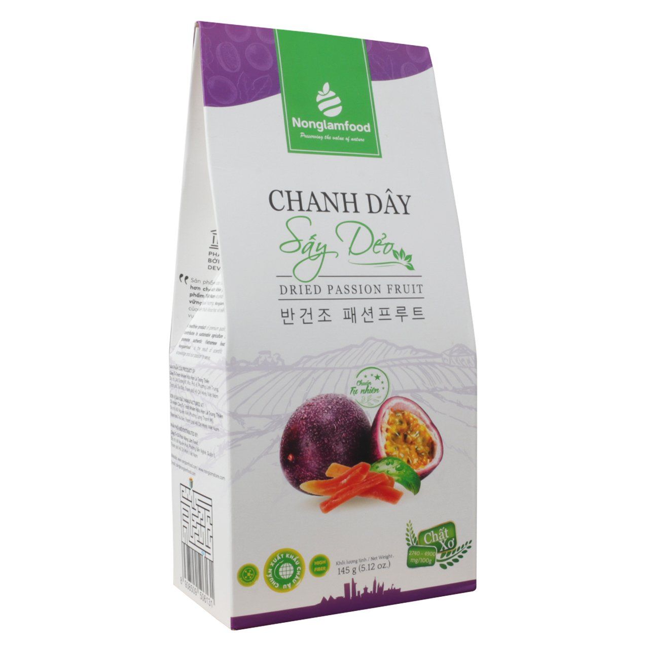 Chanh Dây Sấy Dẻo Nonglamfood hộp 145g | Ăn vặt tốt cho sức khỏe | Healthy Snack