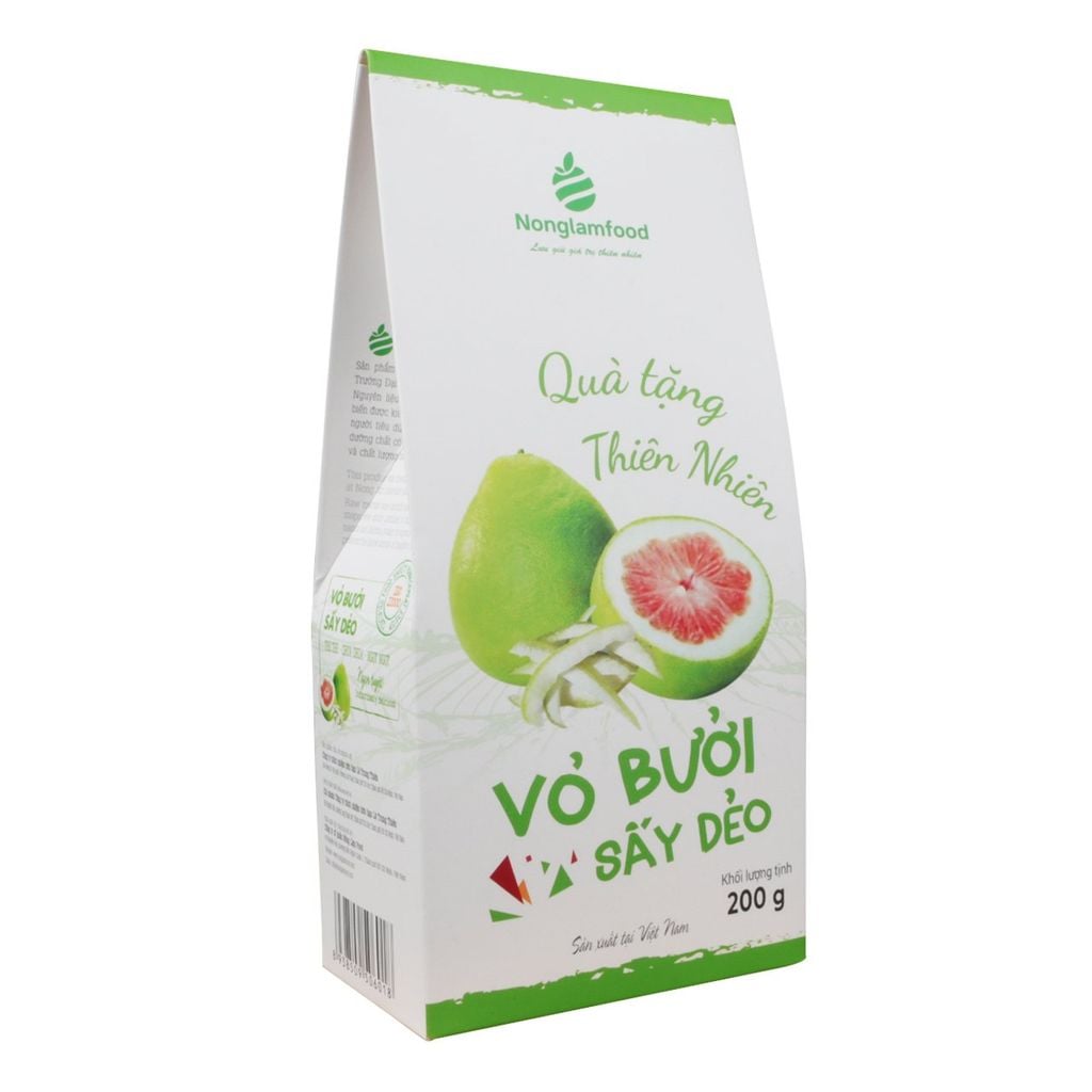 VỎ BƯỞI SẤY DẺO NONGLAMFOOD HỘP 200G | HEALTHY SNACK | ĂN VẶT TỐT CHO SỨC KHỎE | TRÁI CÂY SẤY DẺO