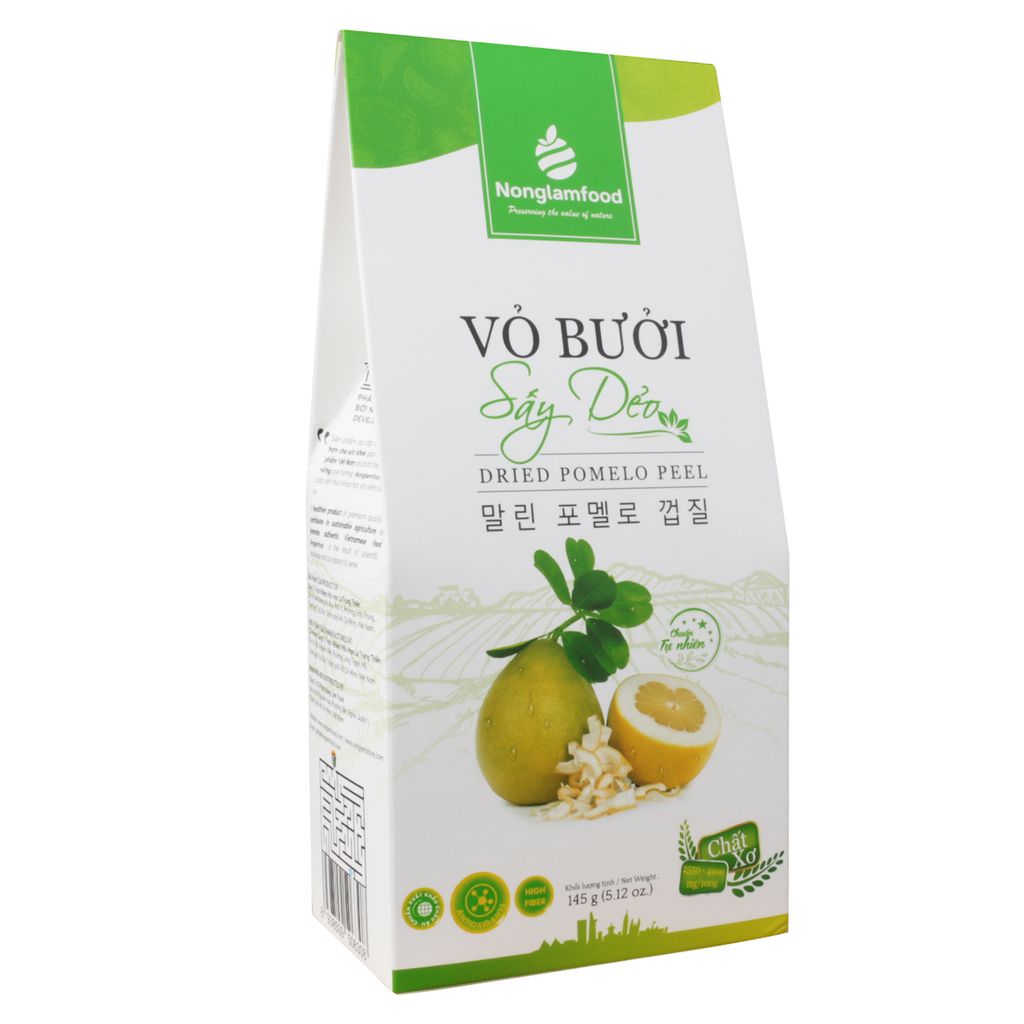 VỎ BƯỞI SẤY DẺO NONGLAMFOOD HỘP 145G | ĂN VẶT TỐT CHO SỨC KHỎE | HEALTHY SNACK