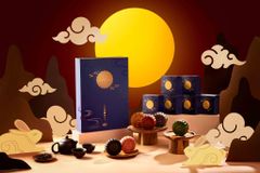 Bánh Trug Thu - Thu Thưởng Nguyệt - Hộp 4 Bánh 1 Trà 1 Trái Cây Sấy