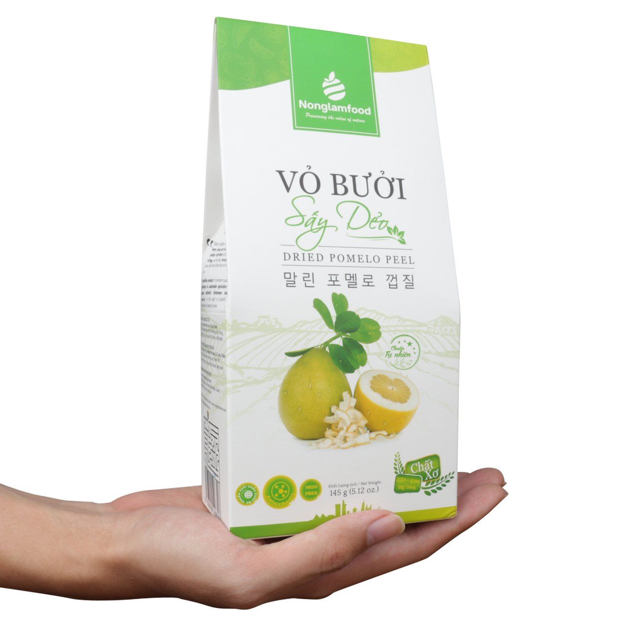 Vỏ bưởi sấy dẻo Nonglamfood hộp 145g | Ăn vặt tốt cho sức khỏe | Healthy Snack