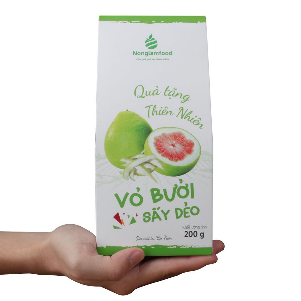 VỎ BƯỞI SẤY DẺO NONGLAMFOOD HỘP 200G | HEALTHY SNACK | ĂN VẶT TỐT CHO SỨC KHỎE | TRÁI CÂY SẤY DẺO