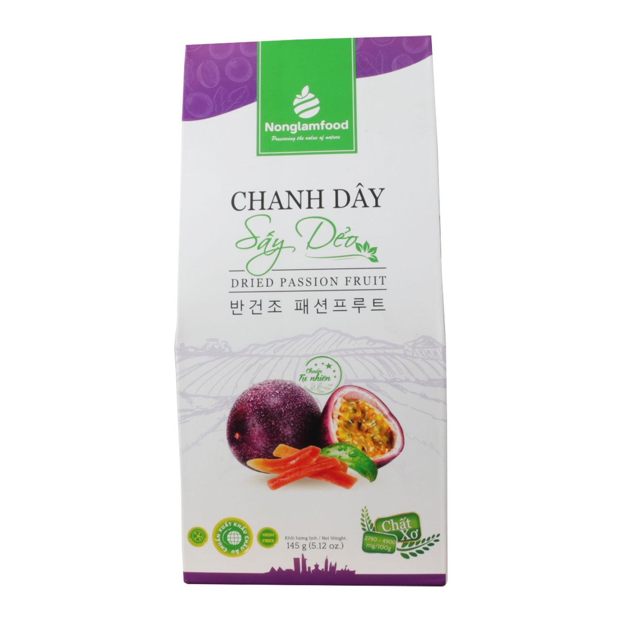 Chanh Dây Sấy Dẻo Nonglamfood hộp 145g | Ăn vặt tốt cho sức khỏe | Healthy Snack