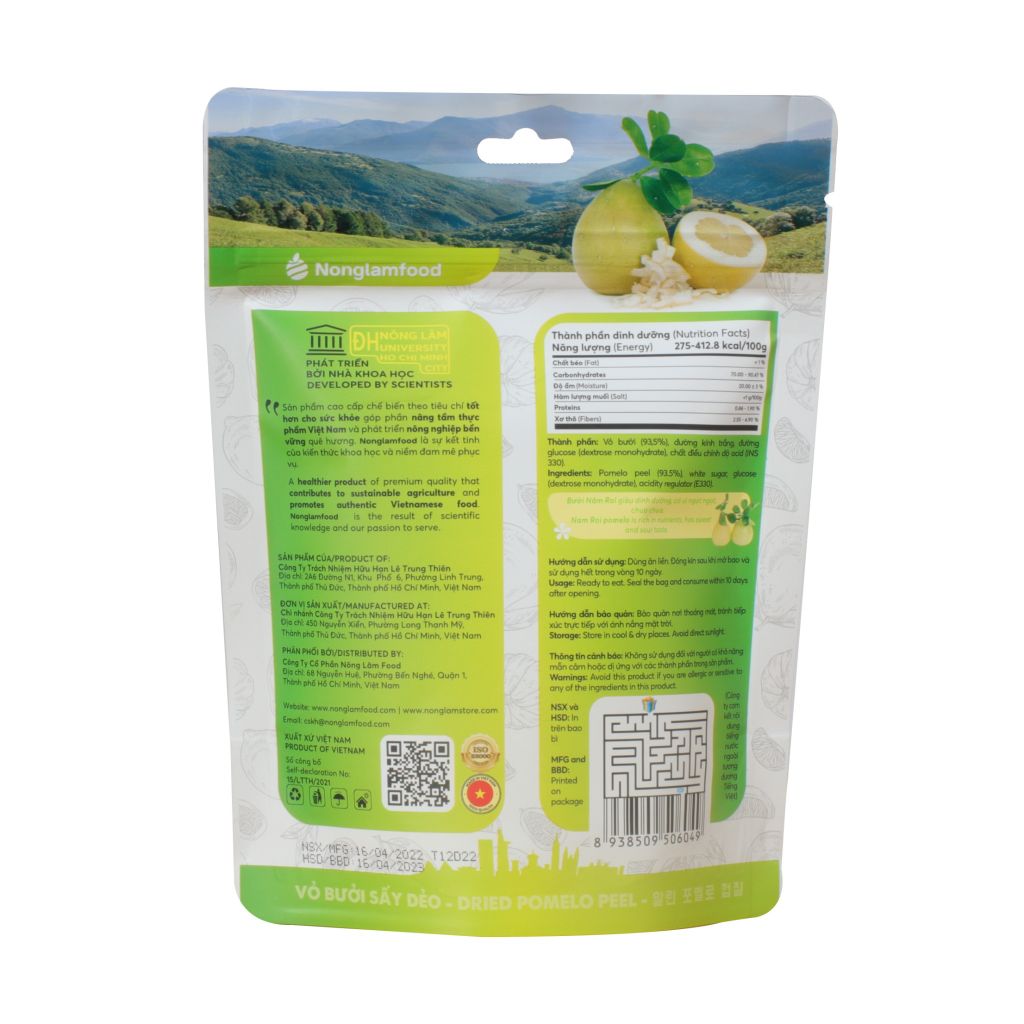 VỎ BƯỞI SẤY DẺO NONGLAMFOOD TÚI 85G | ĂN VẶT TỐT CHO SỨC KHỎE | HEALTHY SNACK | TĂNG ĐỀ KHÁNG TỰ NHIÊN