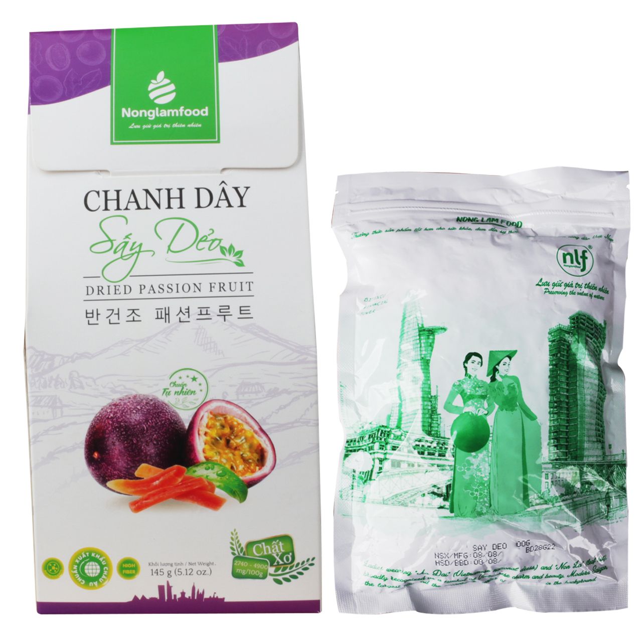 Chanh Dây Sấy Dẻo Nonglamfood hộp 145g | Ăn vặt tốt cho sức khỏe | Healthy Snack