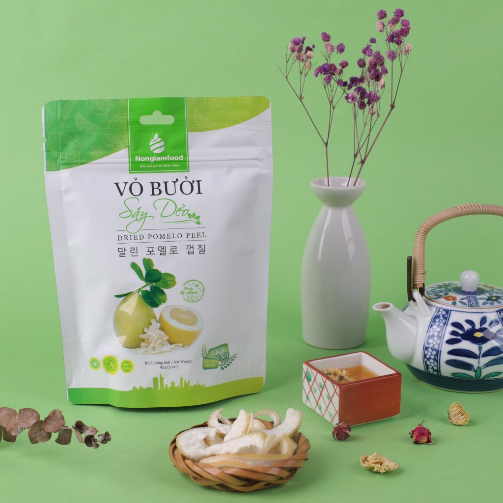 VỎ BƯỞI SẤY DẺO NONGLAMFOOD TÚI 85G | ĂN VẶT TỐT CHO SỨC KHỎE | HEALTHY SNACK | TĂNG ĐỀ KHÁNG TỰ NHIÊN