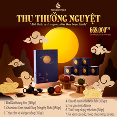 Bánh Trug Thu - Thu Thưởng Nguyệt - Hộp 4 Bánh 1 Trà 1 Trái Cây Sấy