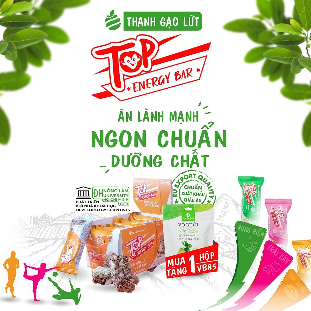 THANH GẠO LỨT TOP ENERGY BAR HẠT & CHÀ BÔNG 17G | TỐT CHO SỨC KHỎE | HEALTHY SNACK