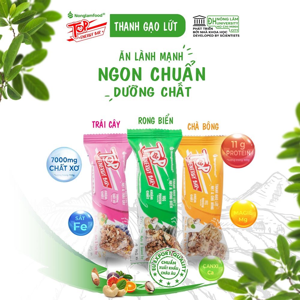 THANH GẠO LỨT TOP ENERGY BAR HẠT & RONG BIỂN 17G | TỐT CHO SỨC KHỎE | HEALTHY SNACK