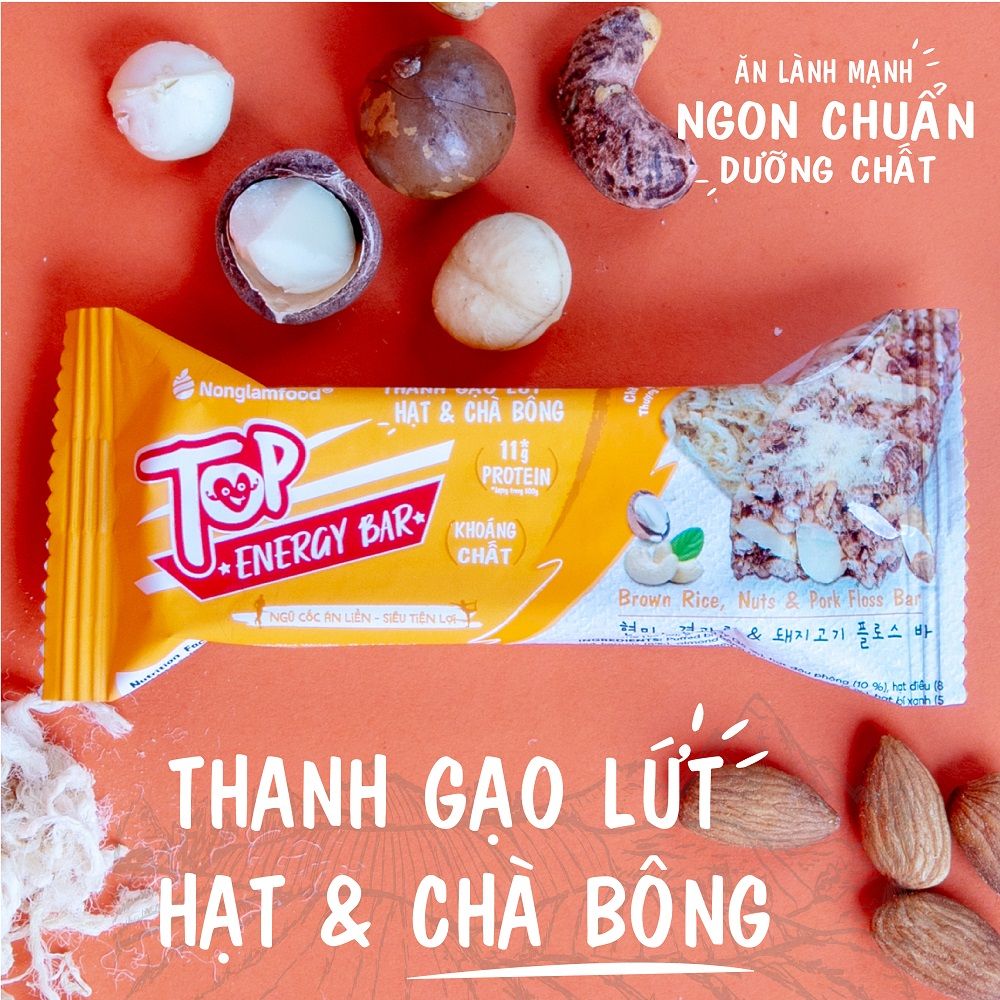 THANH GẠO LỨT TOP ENERGY BAR HẠT & CHÀ BÔNG 17G | TỐT CHO SỨC KHỎE | HEALTHY SNACK