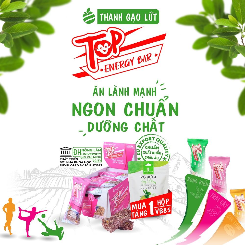 Thanh gạo lứt Top Energy Bar hạt & trái cây 17g | Tốt cho sức khỏe | Healthy Snack