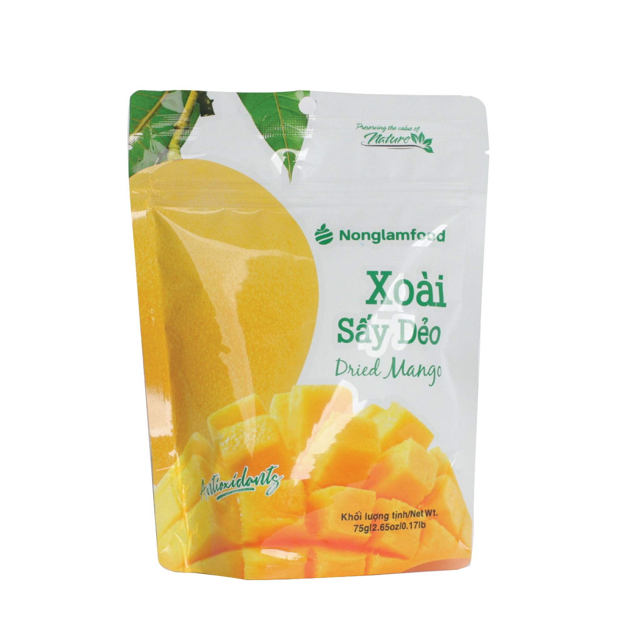 XOÀI SẤY DẺO NONGLAMFOOD TÚI  75G | ĂN VẶT TỐT CHO SỨC KHỎE | HEALTHY SNACK