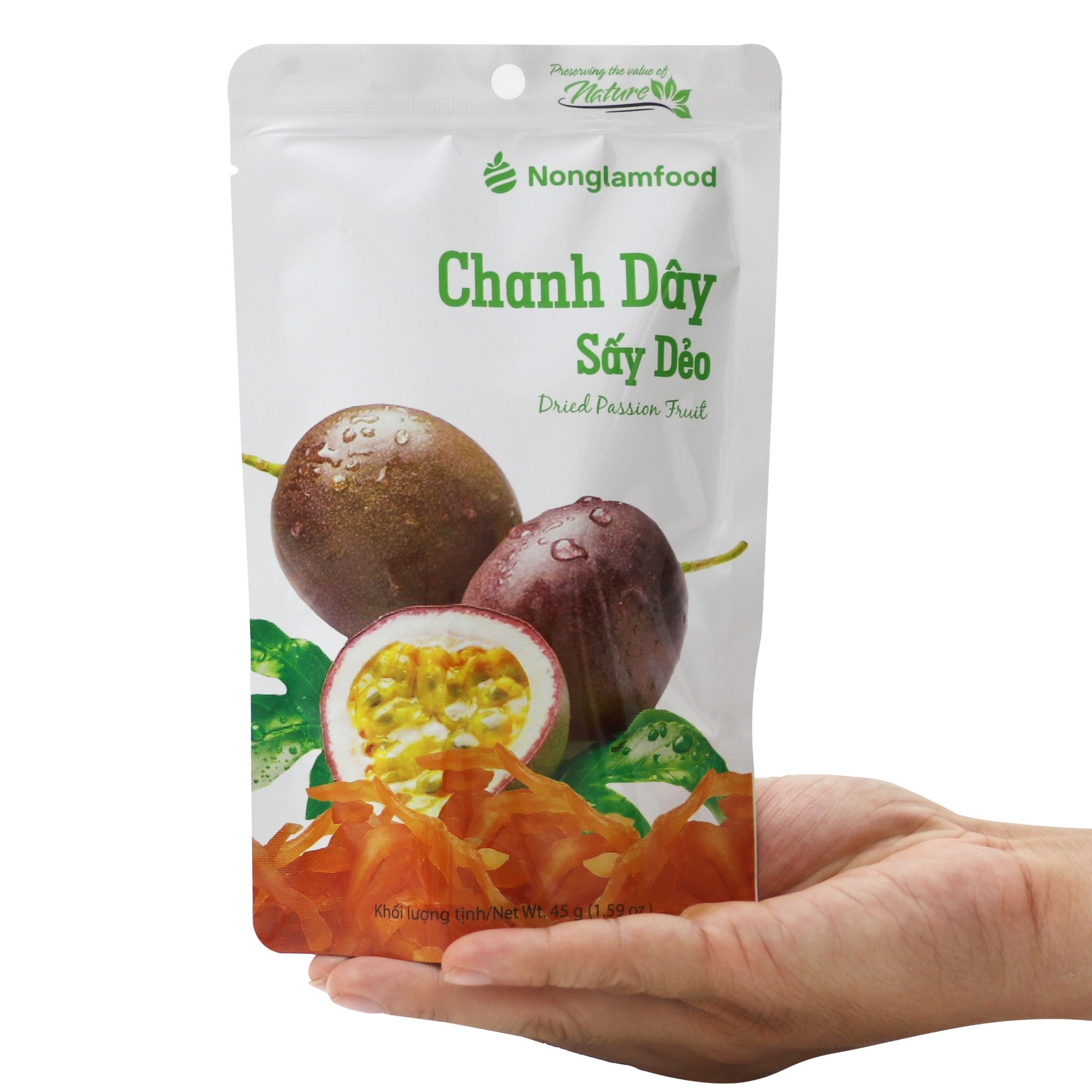 Chanh Dây Sấy Dẻo Nonglamfood túi 45g | Ăn vặt tốt cho sức khỏe | Healthy Snack