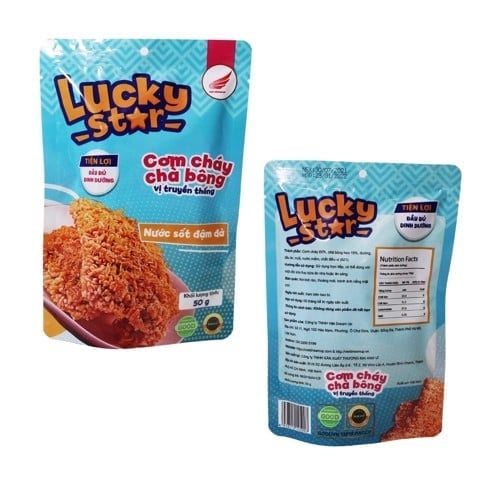 Combo Cơm cháy chà bông 3 vị (Truyền Thống - Cay - Phô Mai) Lucky Star 50g thơm ngon đậm vị nhiều dinh dưỡng | Đồ ăn vặt Nonglamfood