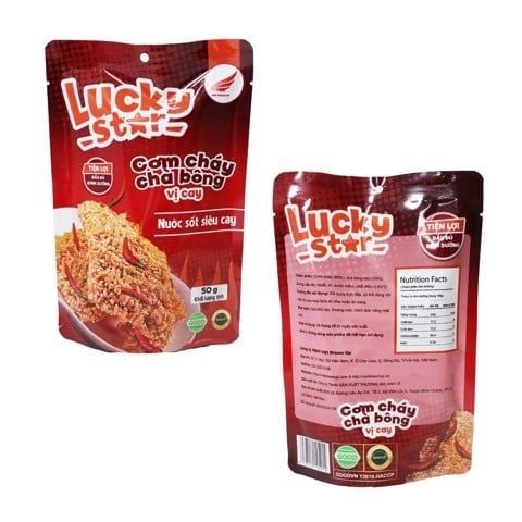 Combo Cơm cháy chà bông 3 vị (Truyền Thống - Cay - Phô Mai) Lucky Star 50g thơm ngon đậm vị nhiều dinh dưỡng | Đồ ăn vặt Nonglamfood