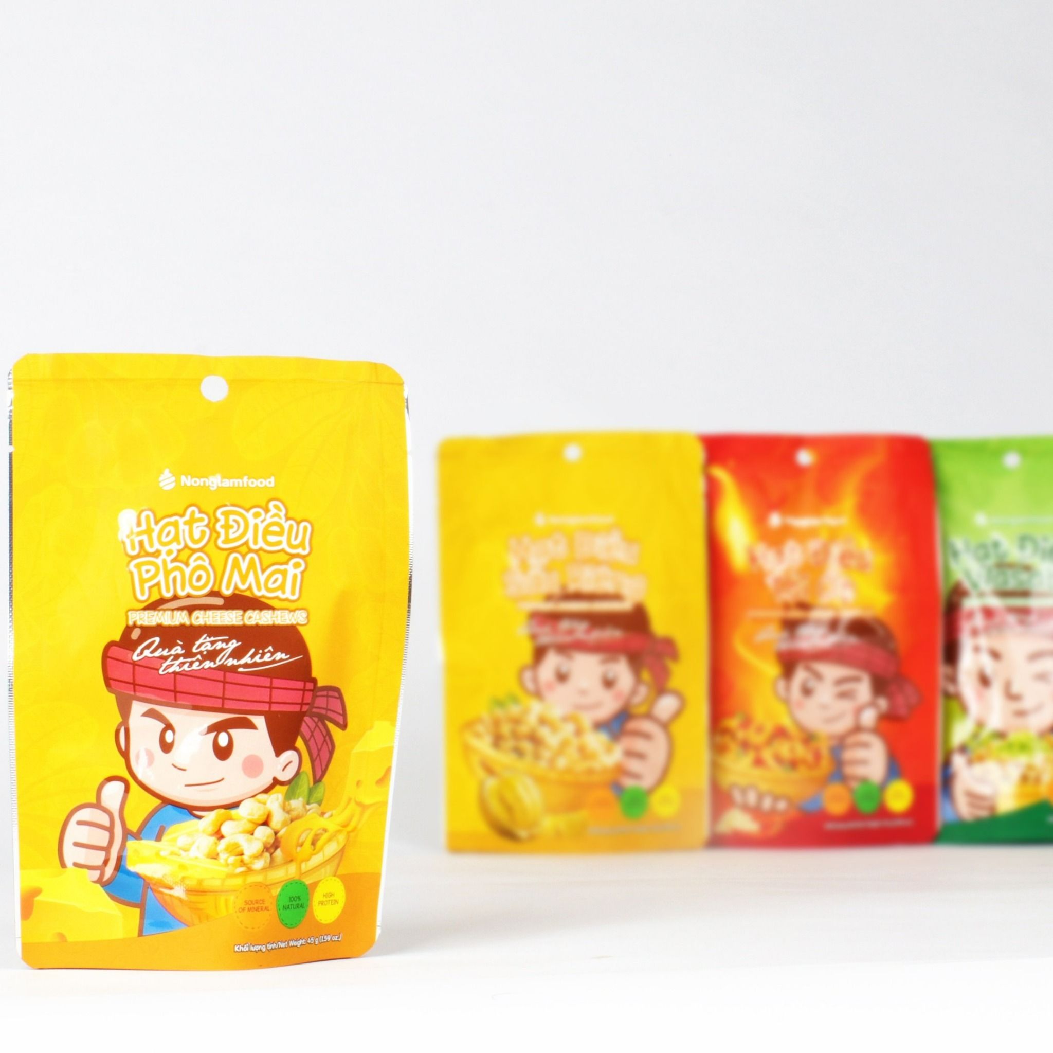 HẠT ĐIỀU PHÔ MAI NONGLAMFOOD TÚI 45G | PREMIUM CHEESE CASHEWS