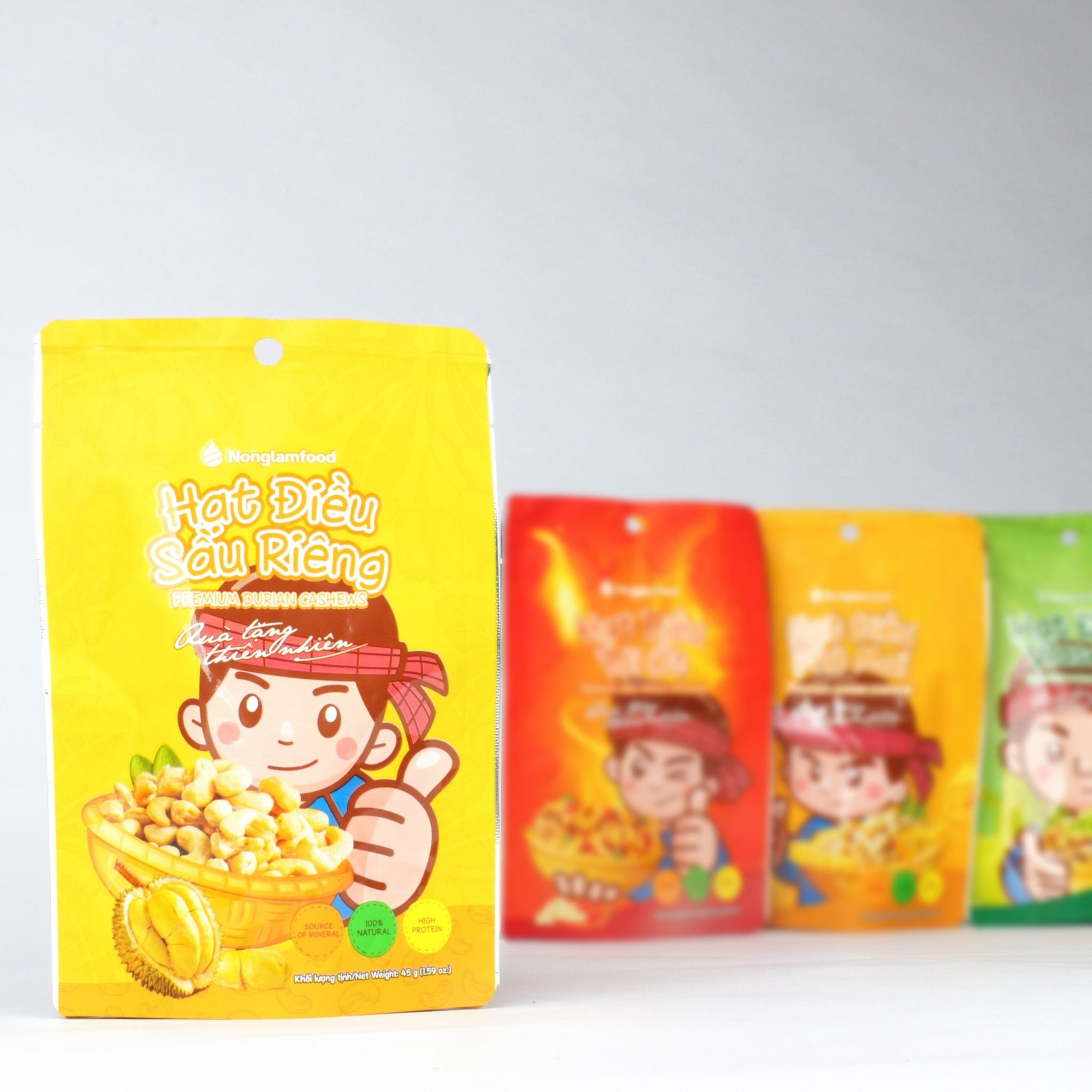 Hạt điều sầu riêng Nonglamfood túi 45g | Premium durian cashews