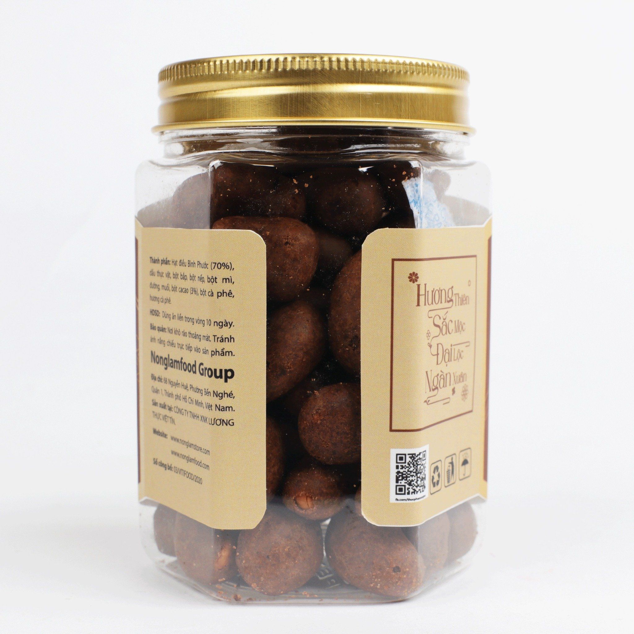 HẠT ĐIỀU CHOCOLATE MALAYSIA NONGLAMFOOD HŨ 150G | HŨ LỤC GIÁC ĐẶC BIỆT | QUÀ TẶNG CAO CẤP