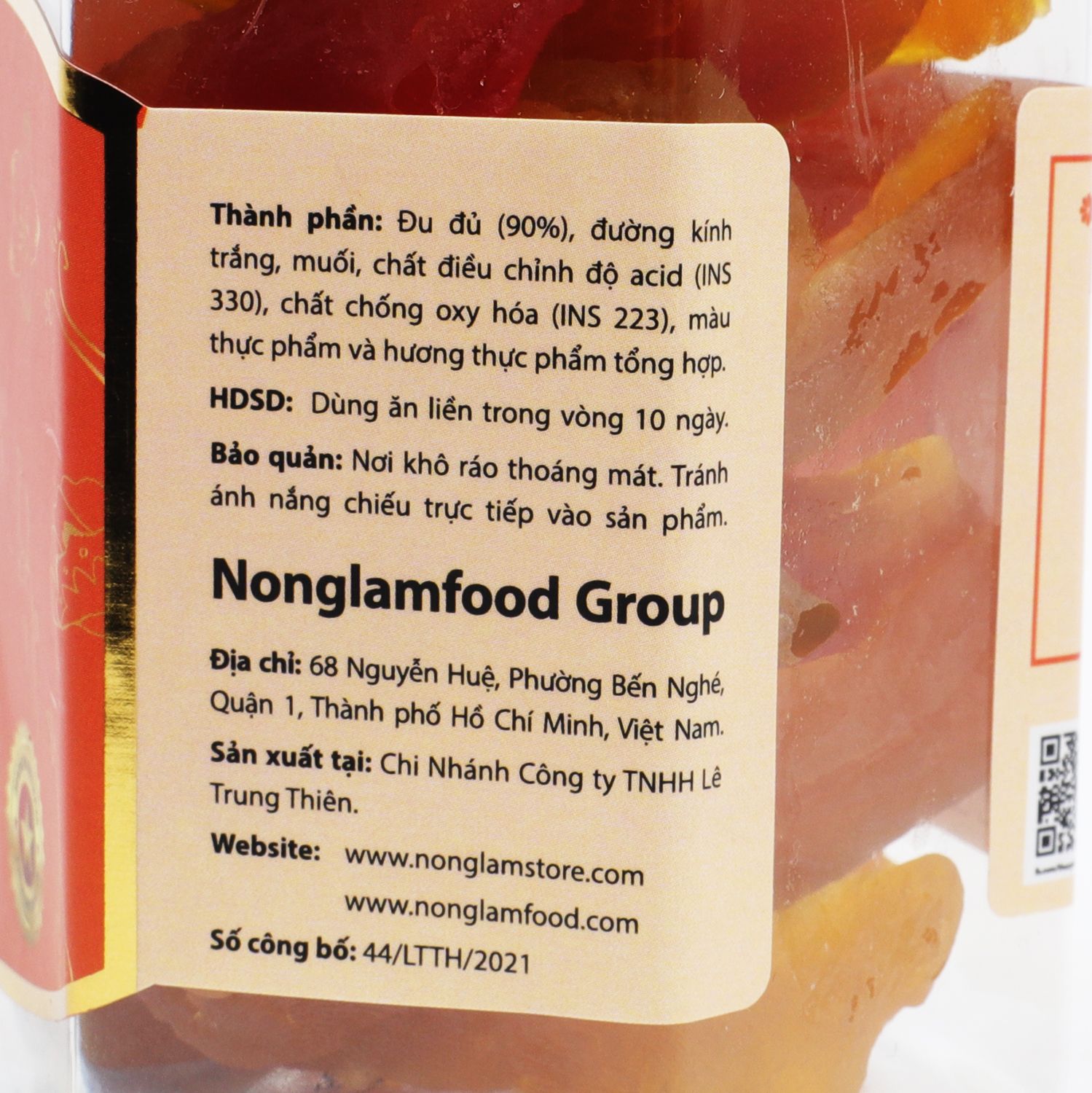 ĐỦ ĐỦ VÀNG SẤY DẺO NONGLAMFOOD HŨ 150G | HỦ LỤC GIÁC ĐẶC BIỆT | QUÀ TẶNG CAO CẤP