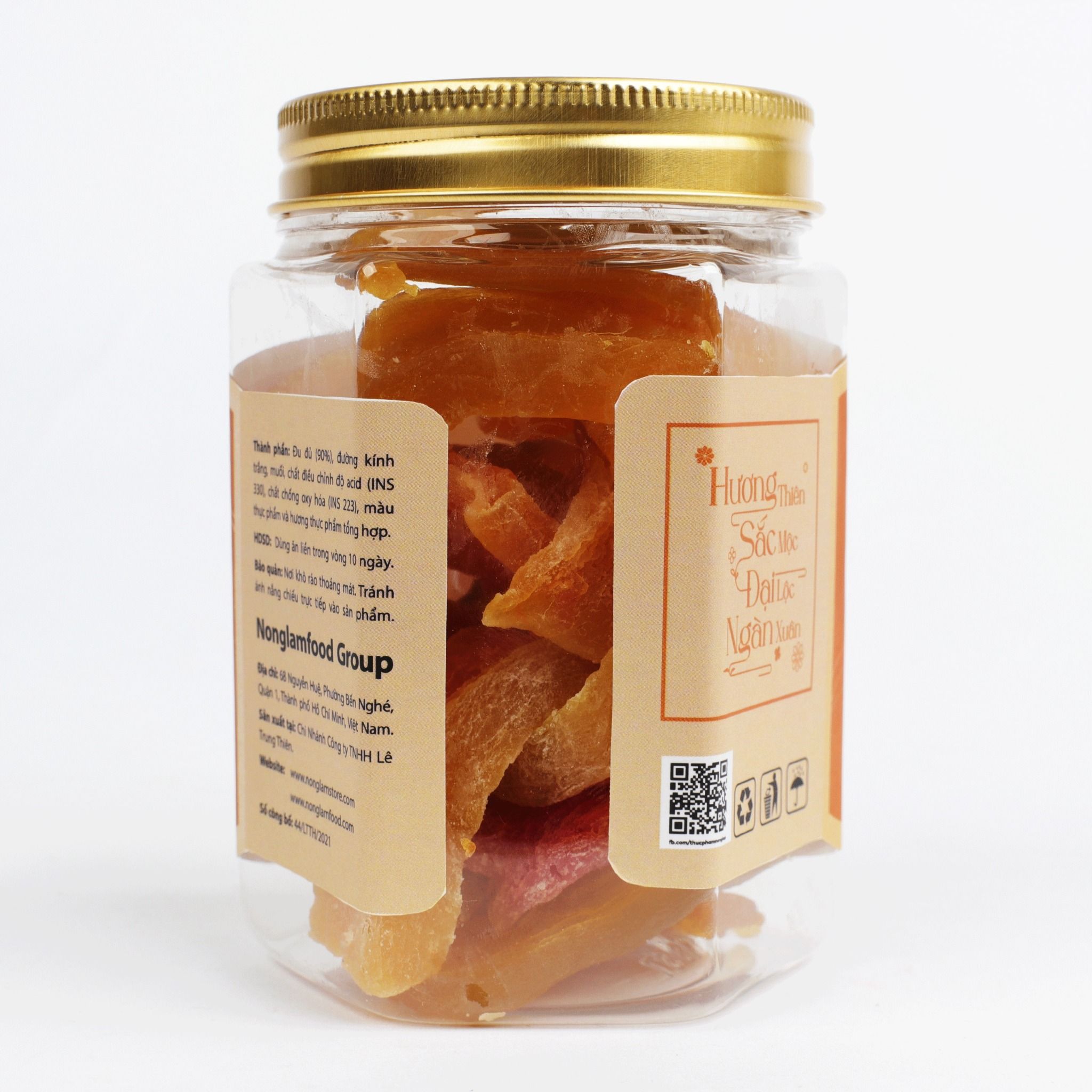 ĐỦ ĐỦ VÀNG SẤY DẺO NONGLAMFOOD HŨ 150G | HỦ LỤC GIÁC ĐẶC BIỆT | QUÀ TẶNG CAO CẤP