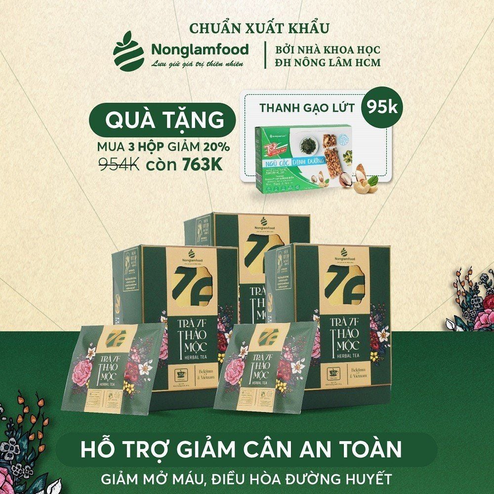 [TẶNG KÈM QUÀ] Combo Trà Thảo Mộc 7F và 7F Plus Nonglamfood hộp 40g