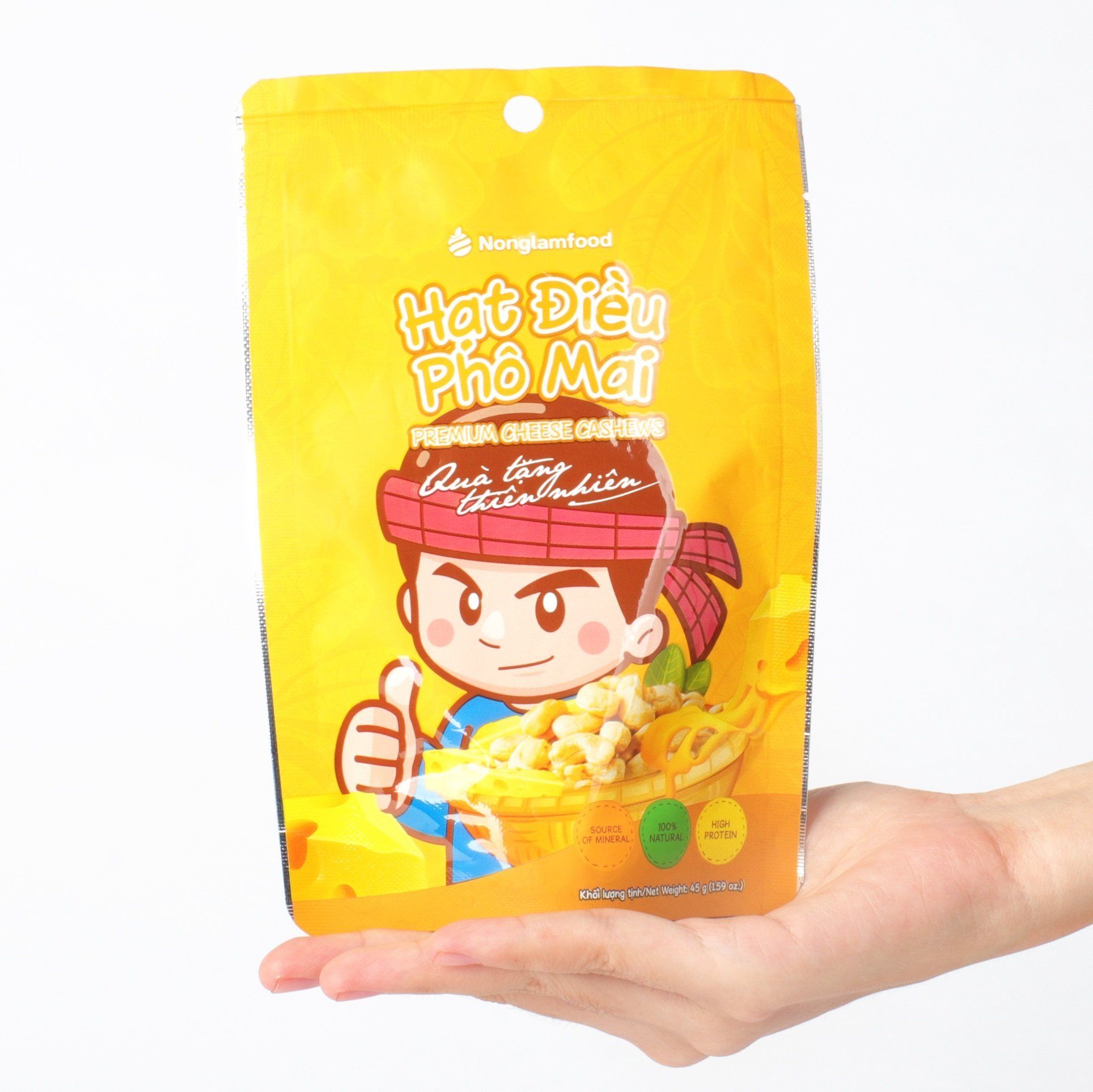 Hạt điều phô mai Nonglamfood túi 45g | Premium cheese cashews