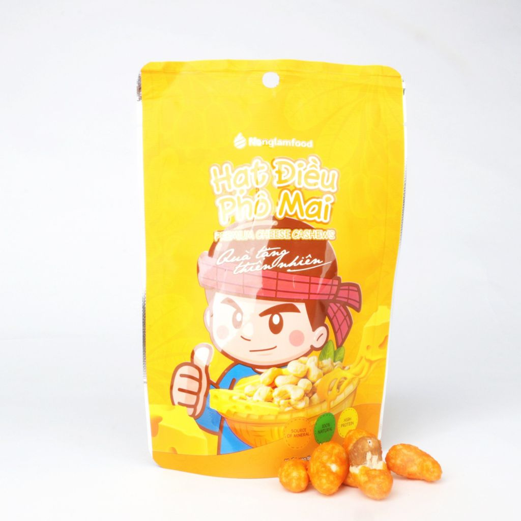 HẠT ĐIỀU PHÔ MAI NONGLAMFOOD TÚI 45G | PREMIUM CHEESE CASHEWS