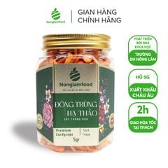 ĐÔNG TRÙNG HẠ THẢO SẤY THĂNG HOA NONGLAMFOOD HŨ 150G  | HŨ LỤC GIÁC ĐẶC BIỆT | QUÀ TẶNG CAO CẤP
