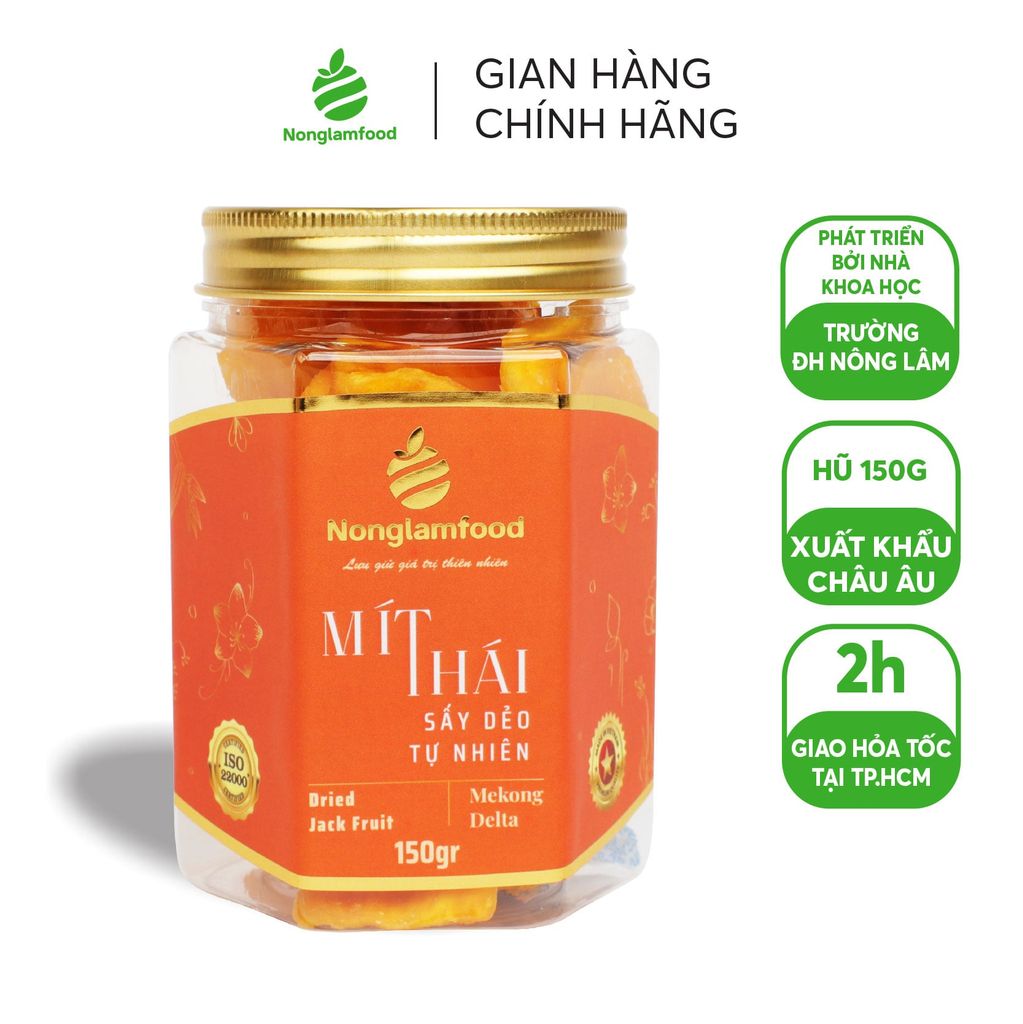 MÍT SẤY DẺO TỰ NHIÊN NONGLAMFOOD HŨ 150G | HỦ LỤC GIÁC ĐẶC BIỆT | QUÀ TẶNG CAO CẤP