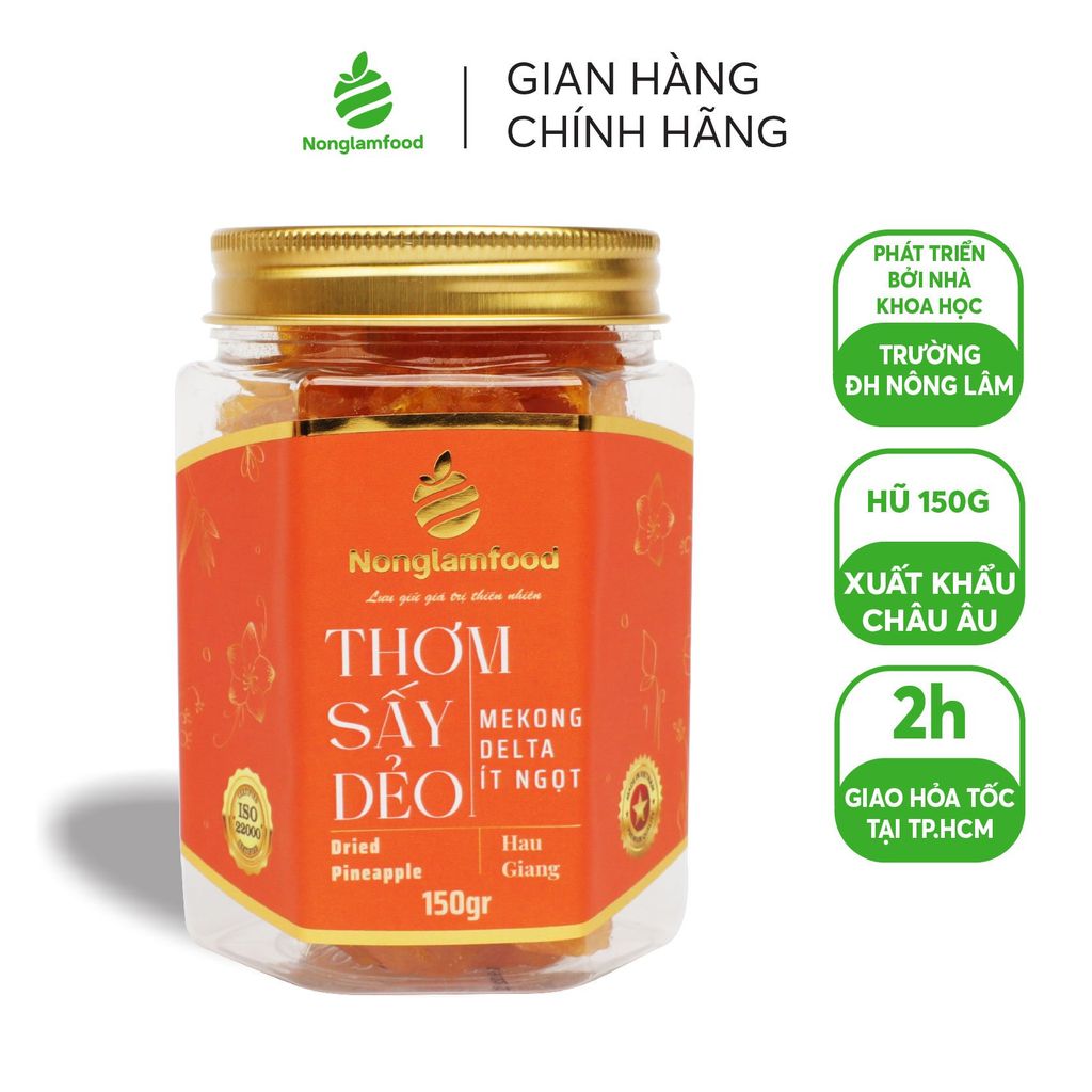 THƠM SẤY DẺO NONGLAMFOOD HŨ 150G | HỦ LỤC GIÁC ĐẶC BIỆT | QUÀ TẶNG CAO CẤP