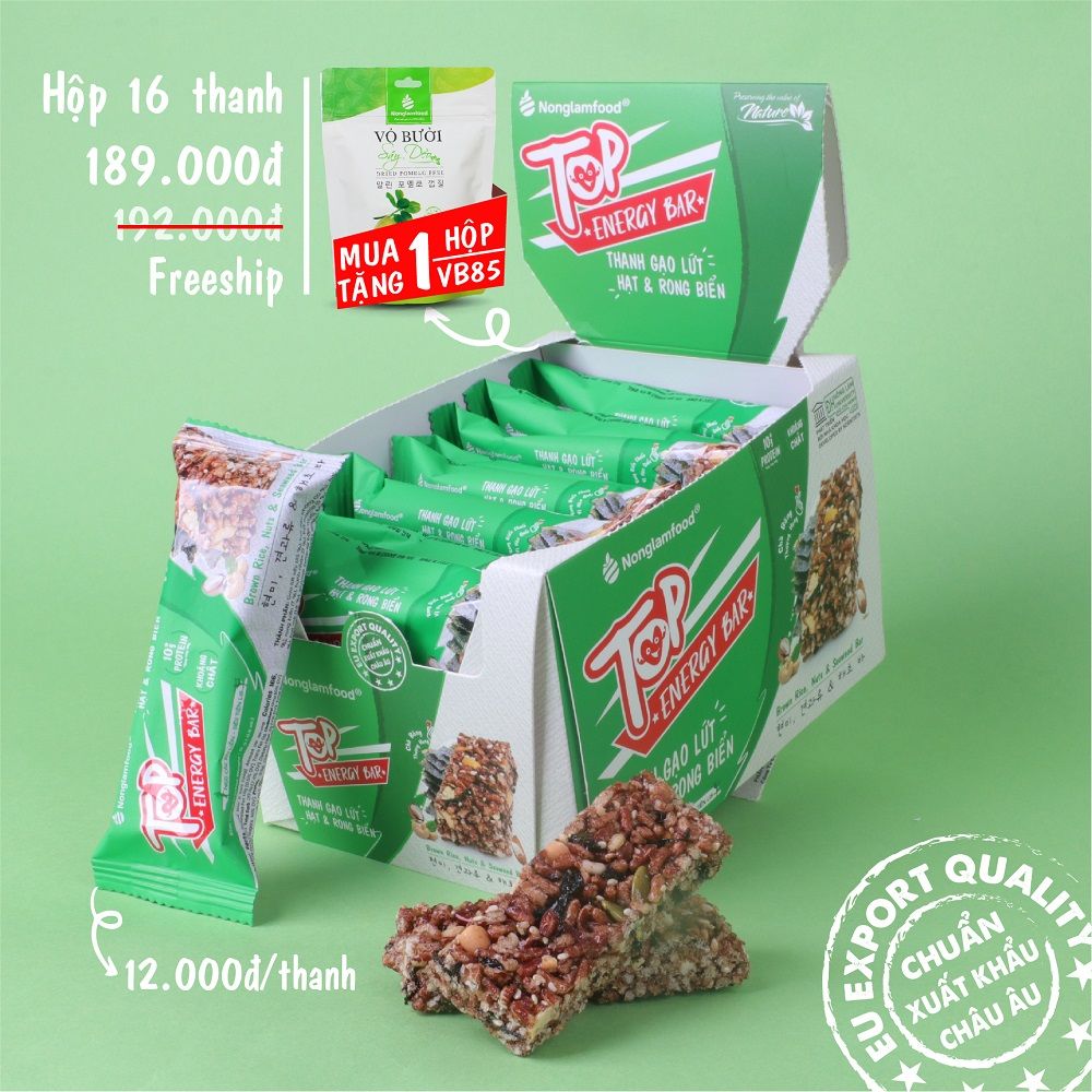 THANH GẠO LỨT TOP ENERGY BAR HẠT & RONG BIỂN 17G | TỐT CHO SỨC KHỎE | HEALTHY SNACK