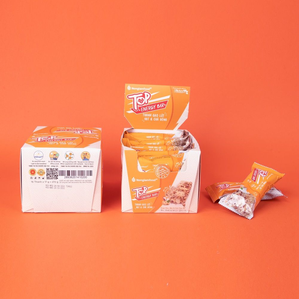 THANH GẠO LỨT TOP ENERGY BAR HẠT & CHÀ BÔNG 17G | TỐT CHO SỨC KHỎE | HEALTHY SNACK