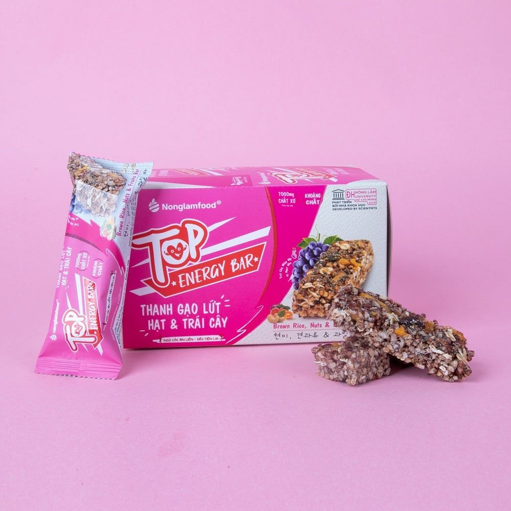 Thanh gạo lứt Top Energy Bar hạt & trái cây 17g | Tốt cho sức khỏe | Healthy Snack