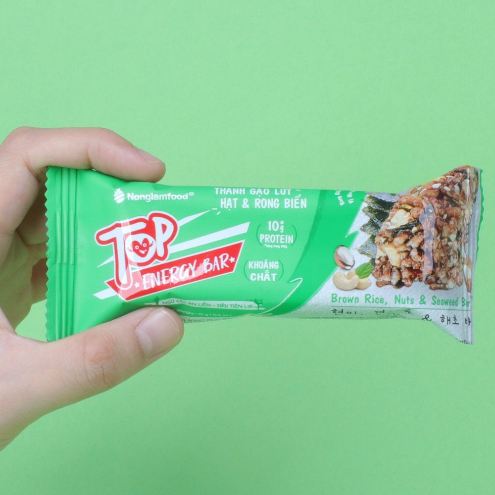 Thanh gạo lứt Top Energy Bar hạt & rong biển 17g | Tốt cho sức khỏe | Healthy Snack