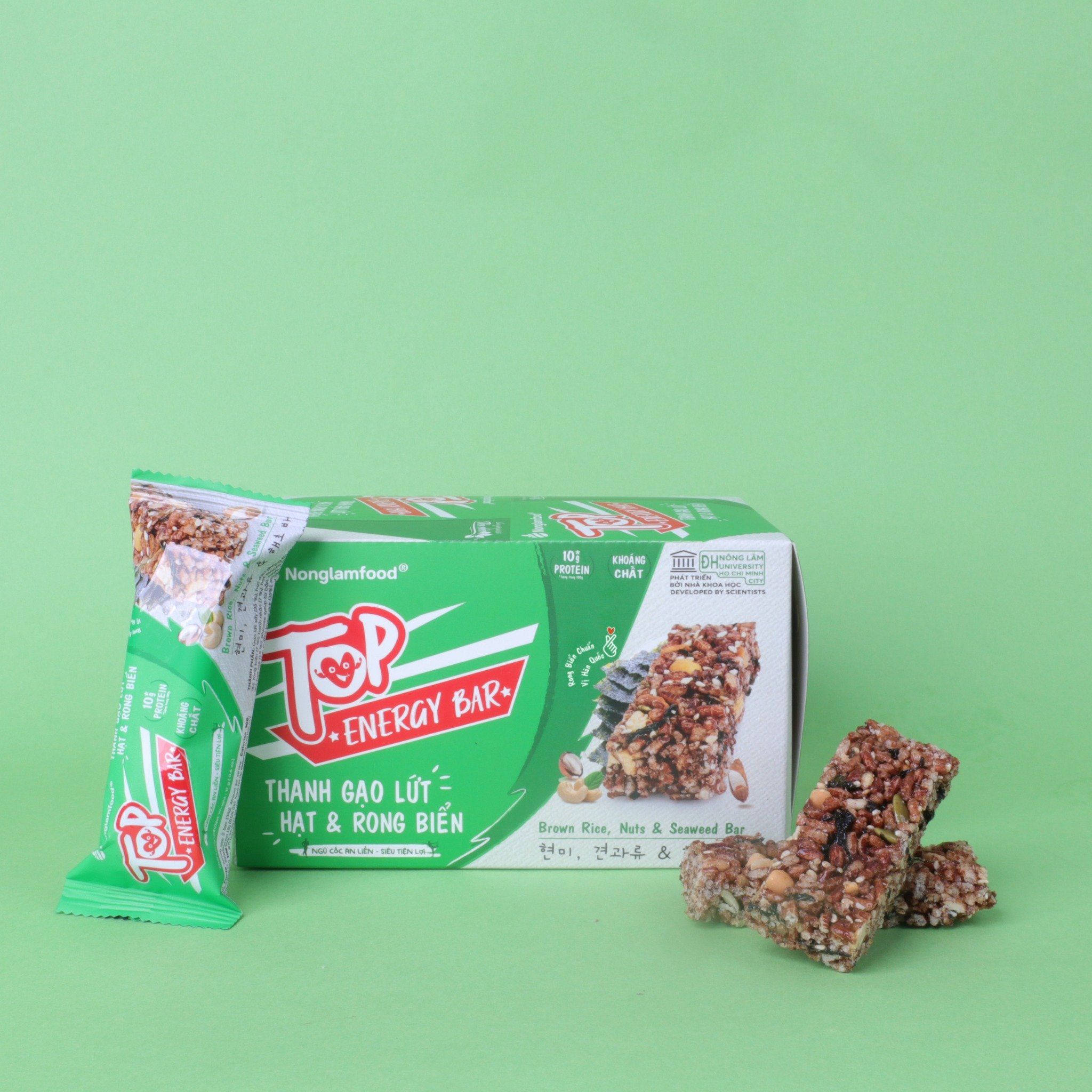 THANH GẠO LỨT HẠT & RONG BIỂN NONGLAMFOOD HỘP 16 THANH 272G| ĂN VẶT TỐT CHO SỨC KHỎE| HEALTHY SNACK