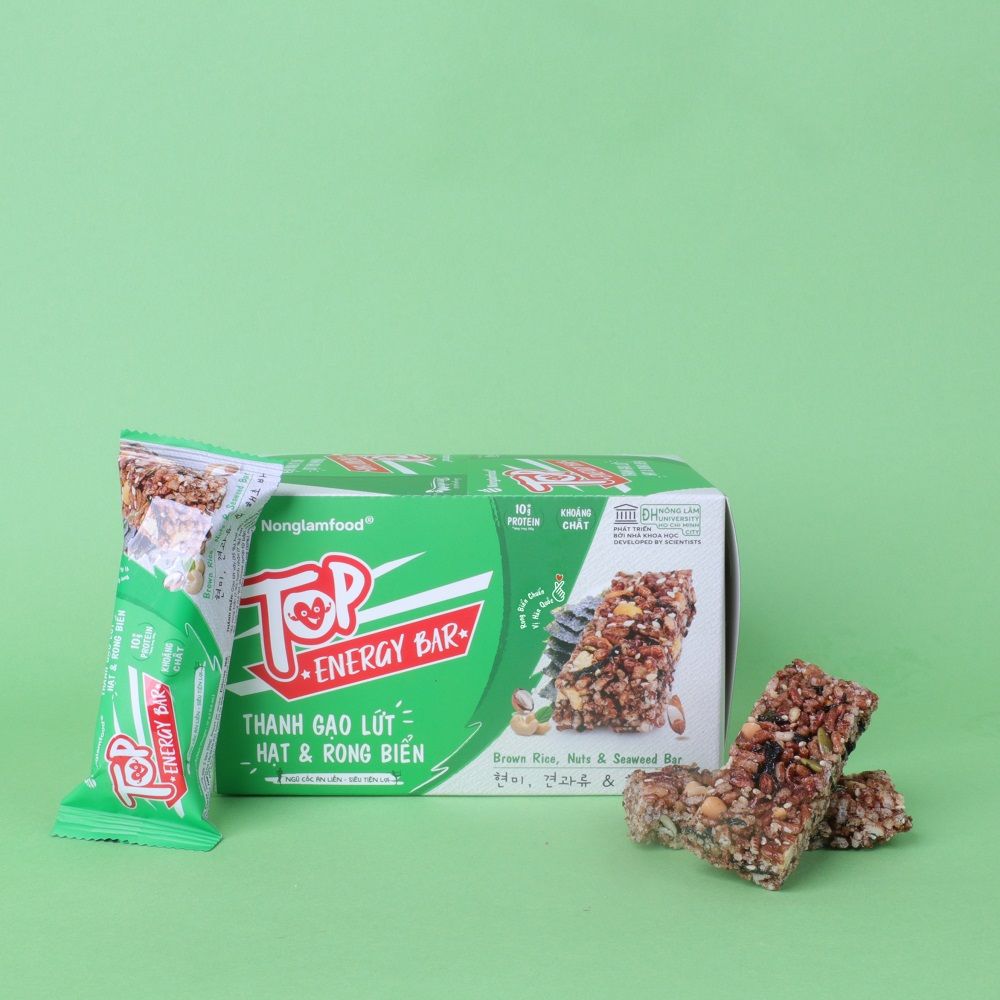 Thanh gạo lứt Top Energy Bar hạt & rong biển 17g | Tốt cho sức khỏe | Healthy Snack