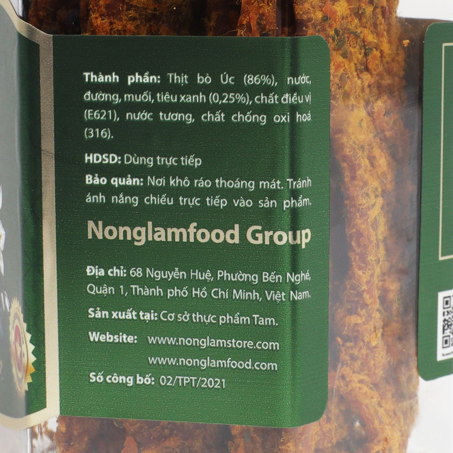 Khô bò tiêu xanh Premium Nonglamfood hũ 150g  | Hũ lục giác đặc biệt | Quà tặng cao cấp