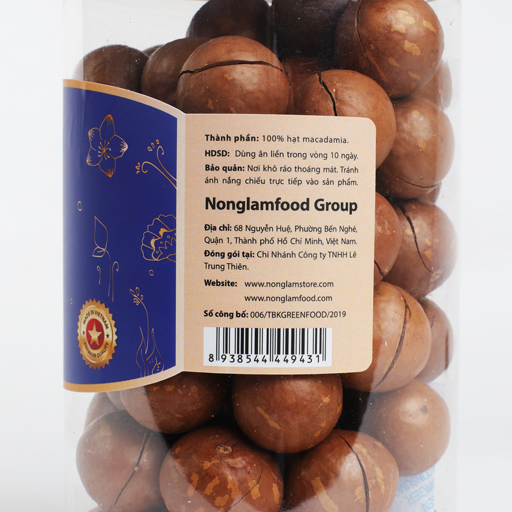 HẠT MACCA SẤY NONGLAMFOOD HŨ 454GR