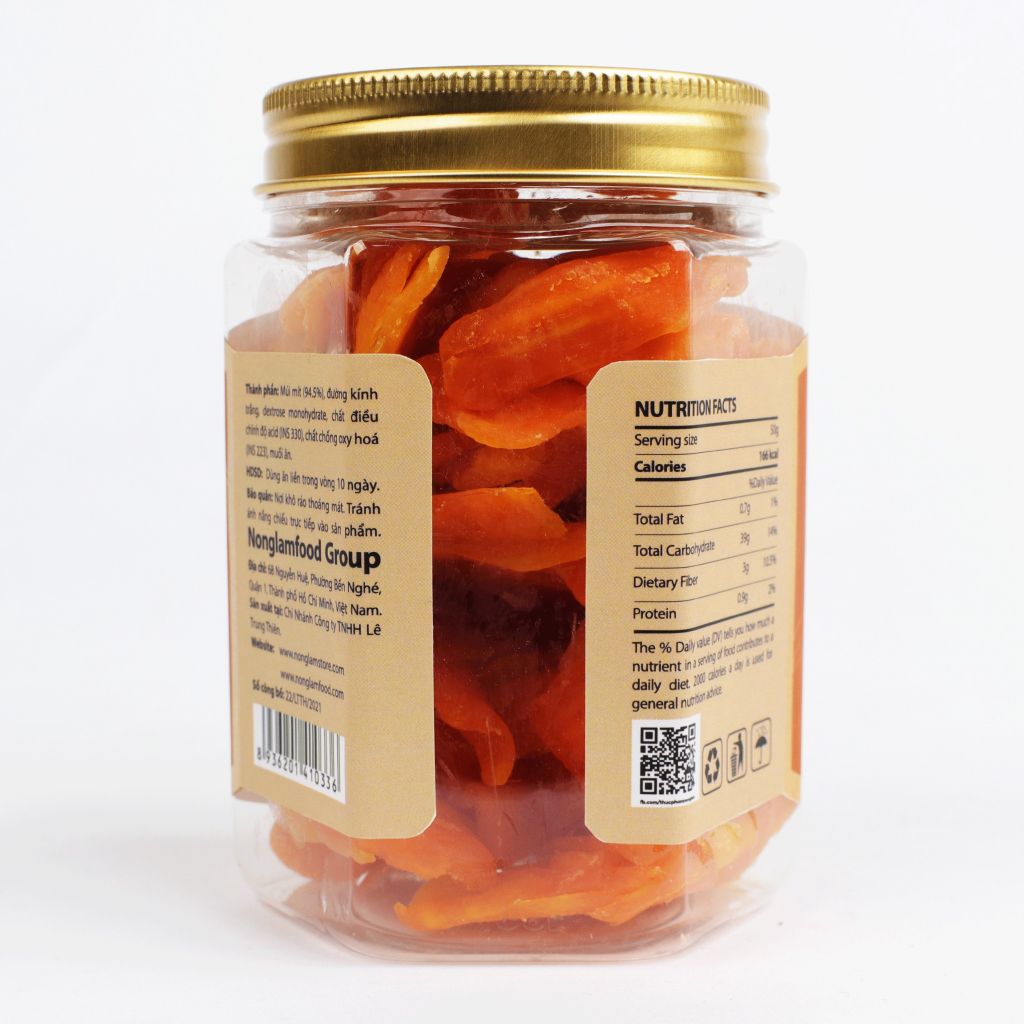 MÍT SẤY DẺO TỰ NHIÊN NONGLAMFOOD HŨ 150G | HỦ LỤC GIÁC ĐẶC BIỆT | QUÀ TẶNG CAO CẤP