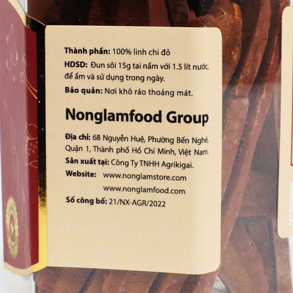 NẤM LINH CHI ĐỎ TỰ NHIÊN NONGLAMFOOD HŨ 20G  | HŨ LỤC GIÁC ĐẶC BIỆT | QUÀ TẶNG CAO CẤP