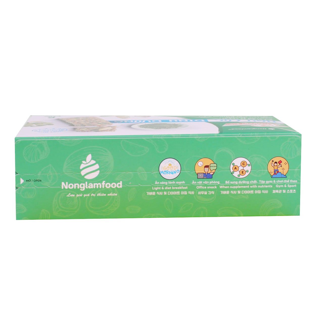 Thanh gạo lứt hạt & rong biển Nonglamfood hộp 8 thanh 136g| Ăn vặt tốt cho sức khỏe| Healthy Snack