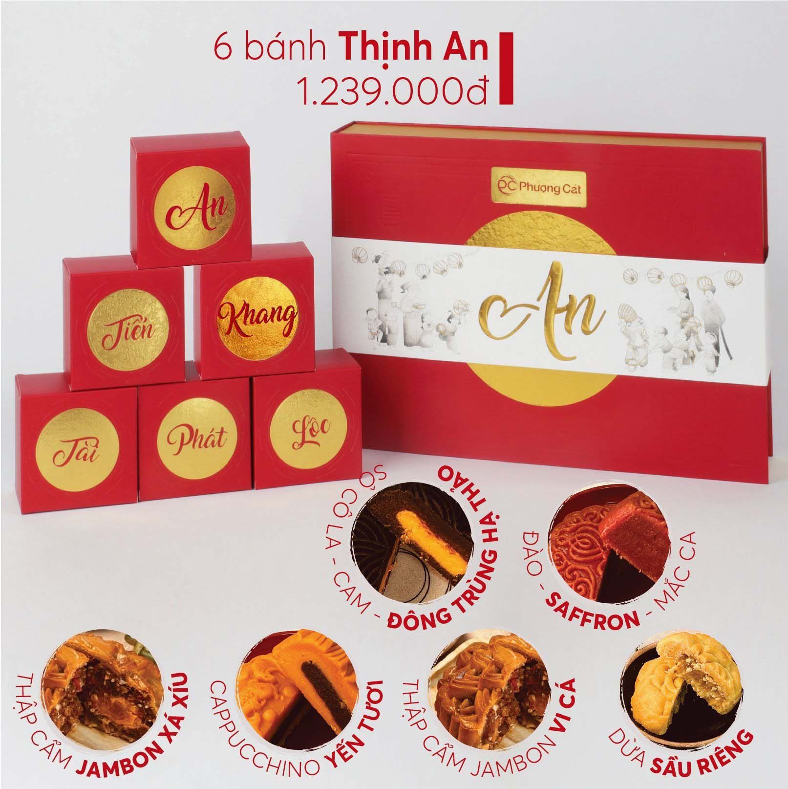 Bánh trung thu Phượng Cát Thịnh An - hộp 6 bánh thượng hạng