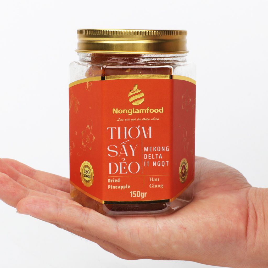 THƠM SẤY DẺO NONGLAMFOOD HŨ 150G | HỦ LỤC GIÁC ĐẶC BIỆT | QUÀ TẶNG CAO CẤP