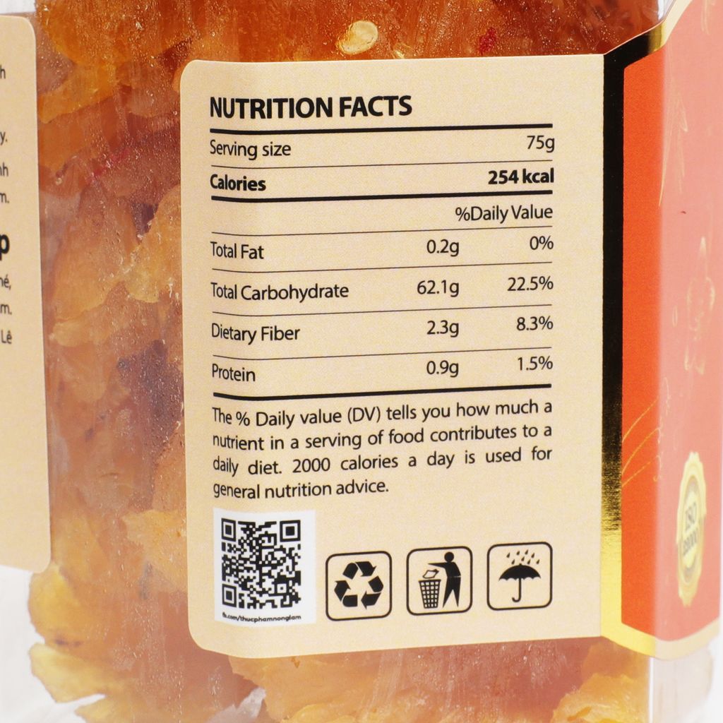 THƠM SẤY DẺO NONGLAMFOOD HŨ 150G | HỦ LỤC GIÁC ĐẶC BIỆT | QUÀ TẶNG CAO CẤP