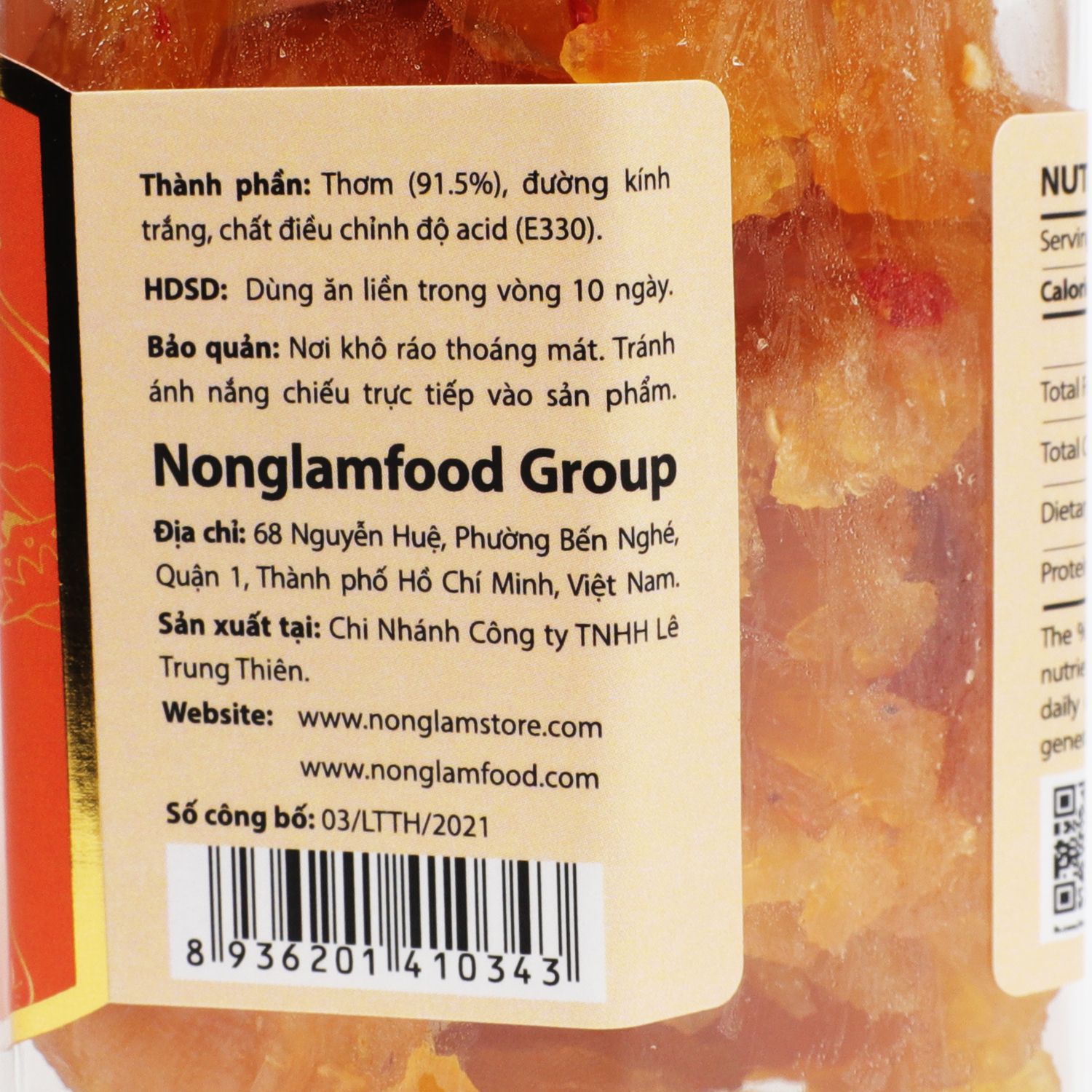 THƠM SẤY DẺO NONGLAMFOOD HŨ 150G | HỦ LỤC GIÁC ĐẶC BIỆT | QUÀ TẶNG CAO CẤP