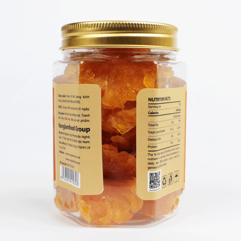 THƠM SẤY DẺO NONGLAMFOOD HŨ 150G | HỦ LỤC GIÁC ĐẶC BIỆT | QUÀ TẶNG CAO CẤP