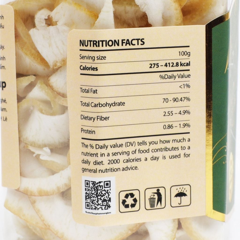 VỎ BƯỞI SẤY DẺO NONGLAMFOOD HŨ 100G | HỦ LỤC GIÁC ĐẶC BIỆT | QUÀ TẶNG CAO CẤP