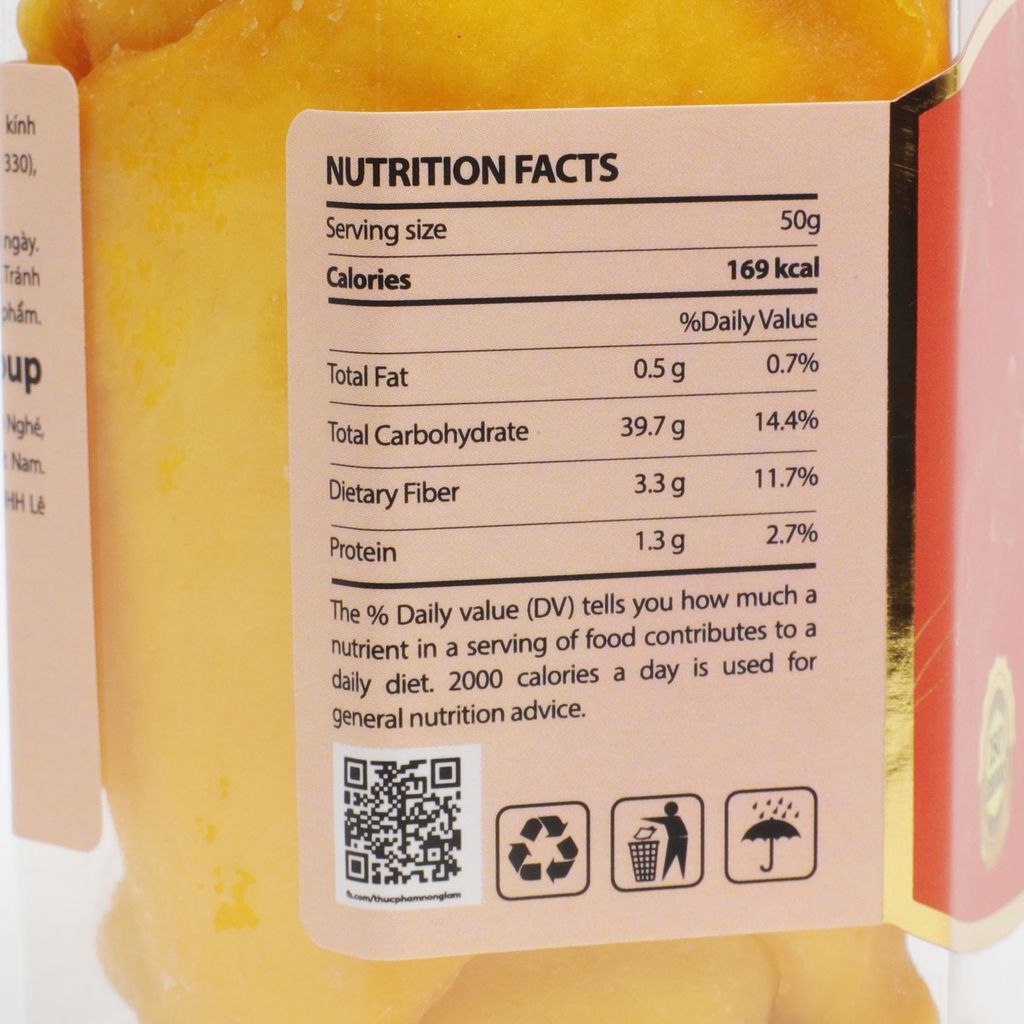 XOÀI SẤY DẺO THƯỢNG HẠNG NONGLAMFOOD HŨ 150G  | HŨ LỤC GIÁC ĐẶC BIỆT | QUÀ TẶNG CAO CẤP