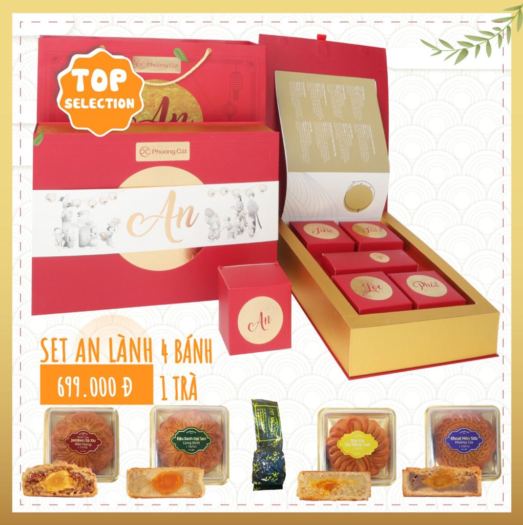 BÁNH TRUNG THU ĐẬU XANH HẠT SEN CUNG ĐÌNH 150G | PHƯỢNG CÁT NONGLAMFOOD