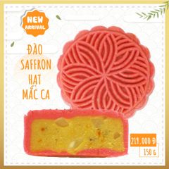 BÁNH TRUNG THU ĐÀO SAFFRON HẠT MACCA 150G | PHƯỢNG CÁT NONGLAMFOOD